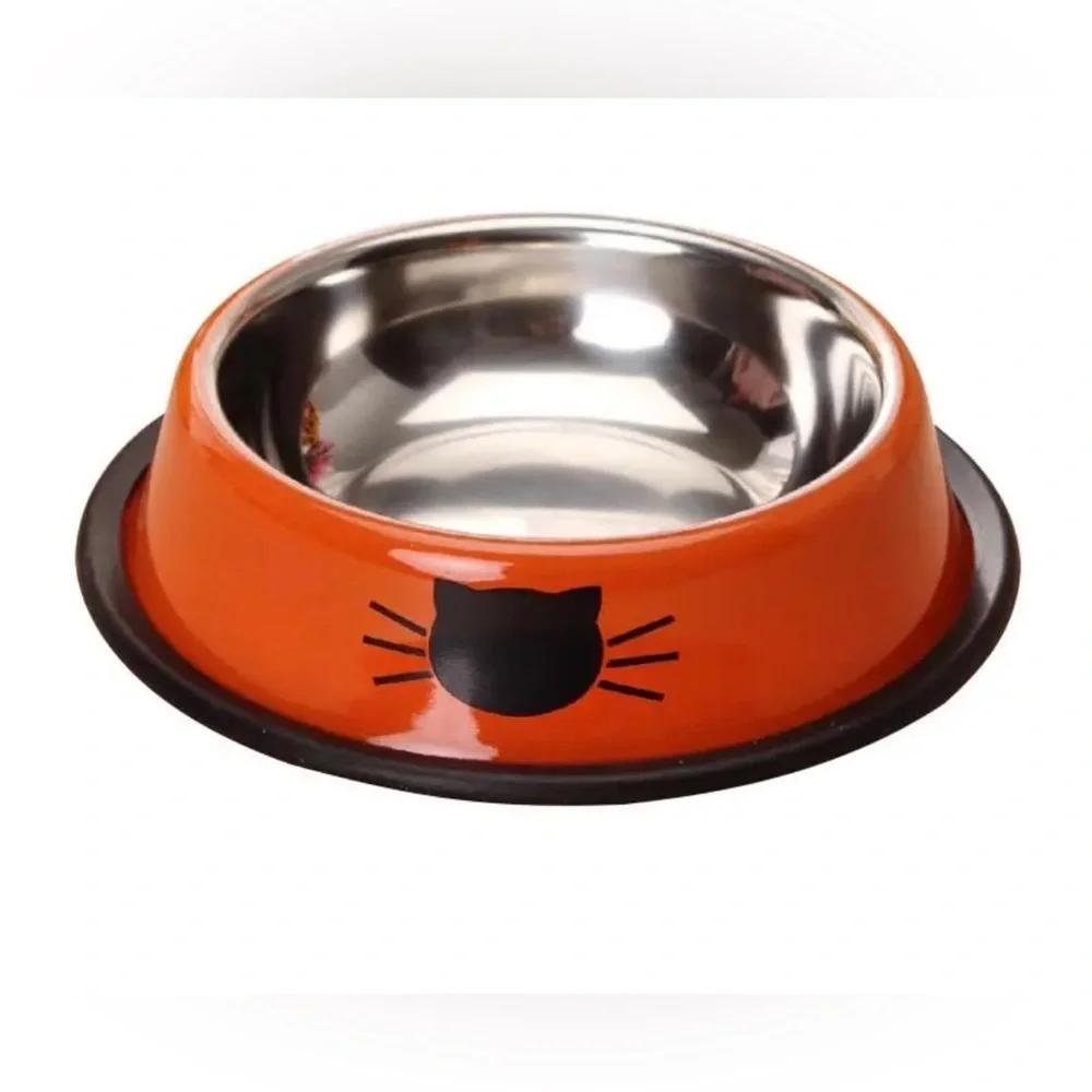 New Colorful Cute Stainless Steel Silicone Anti-slip Bowl for Dog & Cat